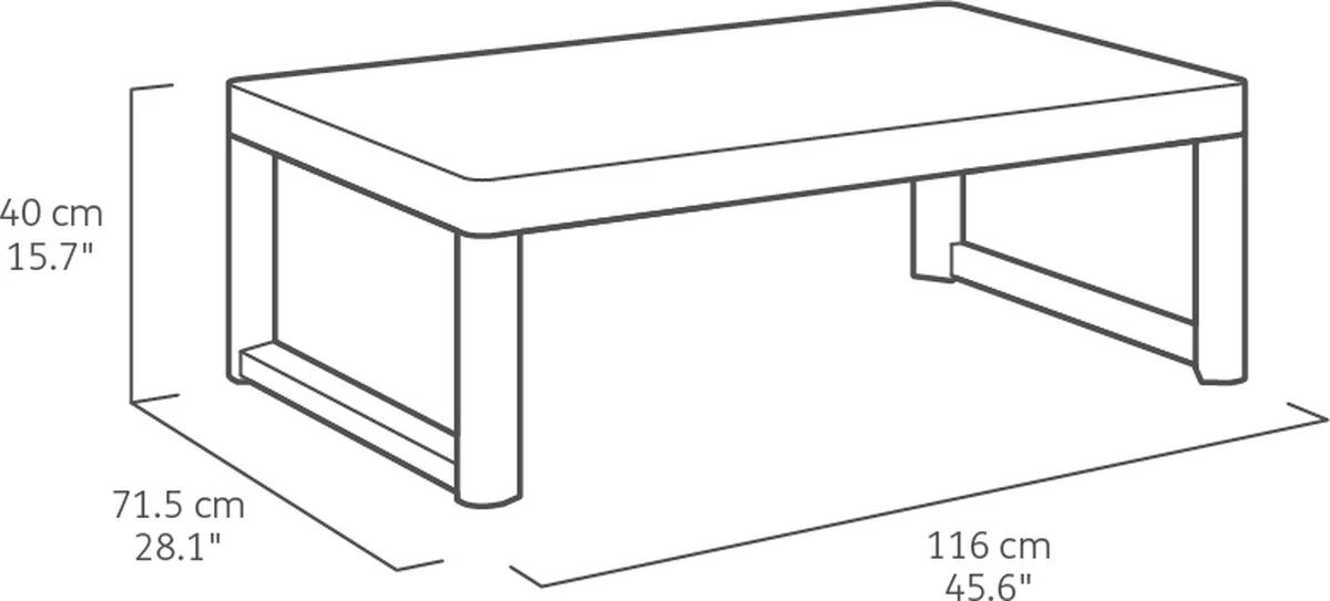 Allibert Lyon Tuintafel - 116x71,5x66/40 cm - Grafiet Allibert Lyon Tuintafel - 116x71,5x66/40 Cm - Grafiet -Tuinmeubelseries Winkel