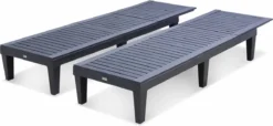Set Van 2 Ligstoelen, PIA, Ligstoel Met Verschillende Standen, Van Kunststof, Zwart 2 Set Van 2 Ligstoelen, PIA, Ligstoel Met Verschillende Standen, Van Kunststof, Zwart -Tuinmeubelseries Winkel 1200x552 1