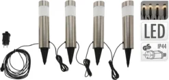 Pro Garden ProGarden Tuinlampen 4 St LED 6.3x37.5 Cm