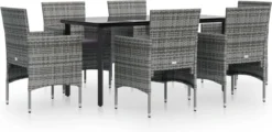VidaXL 7-delige Tuinset Met Kussens Grijs En Zwart -Tuinmeubelseries Winkel 1200x583 1