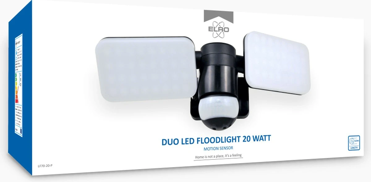 ELRO LF70 Duo LED Buitenlamp met Bewegingssensor – 2x 10W – 1200LM – IP54 Waterdicht - Zwart ELRO LF70 Duo LED Buitenlamp Met Bewegingssensor – 2x 10W – 1200LM – IP54 Waterdicht - Zwart -Tuinmeubelseries Winkel 1200x590 3