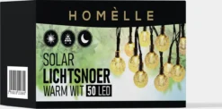 Homèlle Solar Lichtsnoer - 50 LED - 5 + 2 Meter - Warm-wit - ø2cm - Tuinverlichting Op Zonne-energie - Kerstverlichting - Buitenverlichting - Lichtslinger - Lampjes Slinger - Cristal -Tuinmeubelseries Winkel 1200x593 2