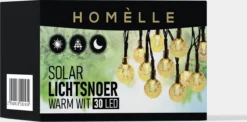 Homèlle Solar Lichtsnoer - 30 LED - 4 + 2 Meter - Warm-wit - ø2cm - Tuinverlichting Op Zonne-energie - Kerstverlichting - Buitenverlichting - Lichtslinger - Lampjes Slinger - Cristal -Tuinmeubelseries Winkel 1200x593 3