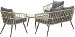 Garden Impressions Franklin Loungeset 4-delig - Wicker - Carbon Black/mystic Grey -Tuinmeubelseries Winkel 1200x596 1