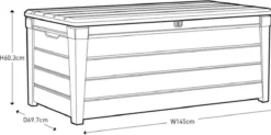 Keter Brightwood Opbergbox - 455L - 145x69,7x60,3 Cm - Grafiet -Tuinmeubelseries Winkel 1200x598 1