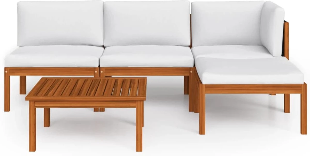 Decoways - 5-delige Loungeset met kussens massief acaciahout crèmekleurig Decoways - 5-delige Loungeset Met Kussens Massief Acaciahout Crèmekleurig -Tuinmeubelseries Winkel 1200x607 4