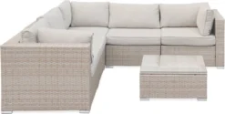 Alice's Garden Loungeset Napoli - 5 Plaatsen - Wicker - 6 Elementen - Beige/Beige -Tuinmeubelseries Winkel 1200x609