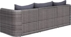 VidaXL 3-delige Loungeset Met Kussens Poly Rattan Grijs -Tuinmeubelseries Winkel 1200x621