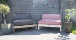 2L Home & Garden Rugkussen Velvet Oud Roze - 120 X 40cm -Tuinmeubelseries Winkel 1200x635