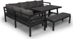 Merkloos Rocco | Loungeset Hoekset Tuinset | Aluminium| Hoekbank, Tuinbank, Tuintafel | 8 Zitplaatsen -Tuinmeubelseries Winkel 1200x641 2