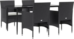 VidaXL 5-delige Tuinset Met Kussens Zwart 7 VidaXL 5-delige Tuinset Met Kussens Zwart -Tuinmeubelseries Winkel 1200x642 1