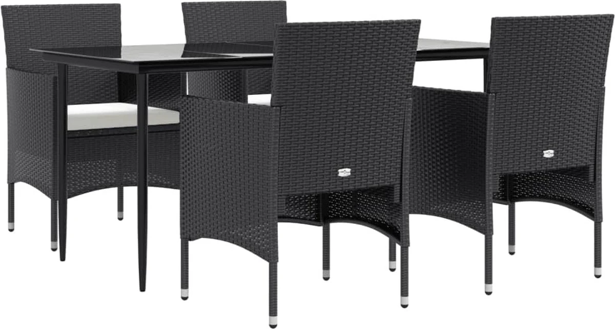 vidaXL 5-delige Tuinset met kussens zwart VidaXL 5-delige Tuinset Met Kussens Zwart -Tuinmeubelseries Winkel 1200x642 1