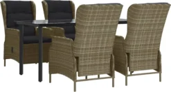 VidaXL 5-delige Tuinset Poly Rattan Bruin -Tuinmeubelseries Winkel 1200x650