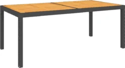 VidaXL Tuintafel 150x90x75 Cm Poly Rattan En Acaciahout Zwart -Tuinmeubelseries Winkel 1200x656