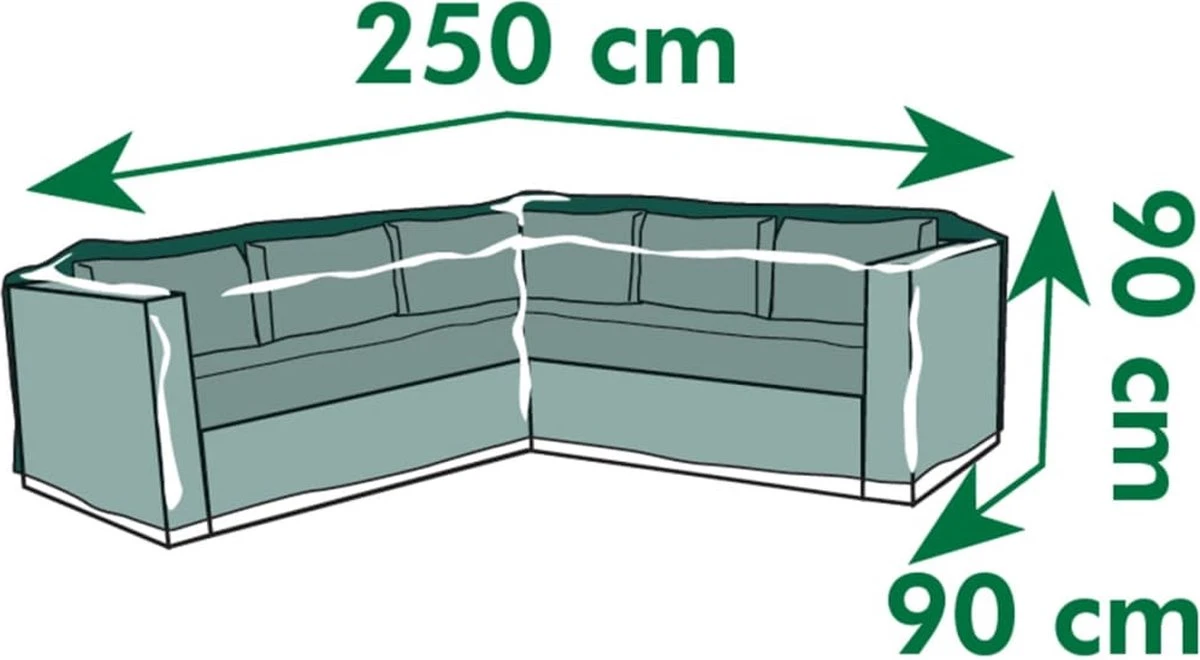 Nature - Tuinmeubelhoes - Beschermhoes voor loungeset L - H90 x 250 x 90cm Nature - Tuinmeubelhoes - Beschermhoes Voor Loungeset L - H90 X 250 X 90cm -Tuinmeubelseries Winkel