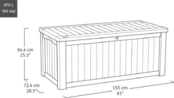Keter Westwood Opbergbox - 570 L - 155x72.4x64.4 Cm - Grafiet -Tuinmeubelseries Winkel 1200x673 1