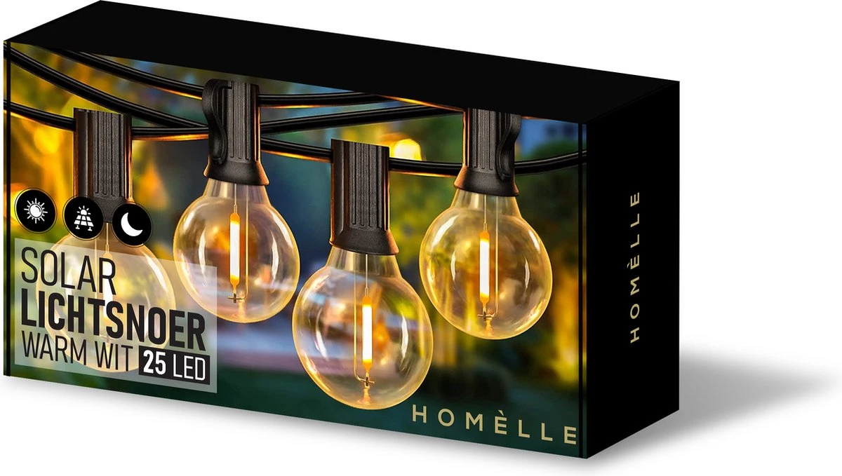 Homèlle Solar Lichtsnoer - 25 LED - 7.5 meter - Warm-wit - Tuinverlichting op zonne-energie - Kerstverlichting - Buitenverlichting - Lichtslinger - Lampjes slinger - Transperant Homèlle Solar Lichtsnoer - 25 LED - 7.5 Meter - Warm-wit - Tuinverlichting Op Zonne-energie - Kerstverlichting - Buitenverlichting - Lichtslinger - Lampjes Slinger - Transperant -Tuinmeubelseries Winkel 1200x679 3