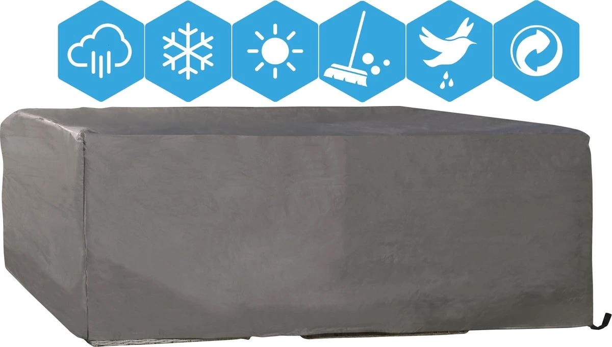 Weersbestendige Beschermhoes Loungeset / Tuinset (met Hoge Tafel) | 260 x 260 x 95 cm | Premium | Waterproof | TÜV Rheinland Gecertificeerd | Hoes voor Tuin | Waterdicht | Solution Dyed (verkleuring onmogelijk) | Grijs / Antraciet Weersbestendige Beschermhoes Loungeset / Tuinset (met Hoge Tafel) | 260 X 260 X 95 Cm | Premium | Waterproof | TÜV Rheinland Gecertificeerd | Hoes Voor Tuin | Waterdicht | Solution Dyed (verkleuring Onmogelijk) | Grijs / Antraciet -Tuinmeubelseries Winkel