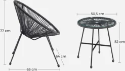 Songmics Balkonmeubilair, Tuinmeubelset, Set Van 3, Zitgroep, Terrasmeubilair, Glazen Tafelblad, 2 Stoelen, Voor Binnen En Buiten, Voor Patio, Tuin, Balkon, Buiten, Zwart GGF013B02 -Tuinmeubelseries Winkel 1200x684 2