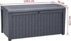 Keter - Borneo Opbergbox - 416 Liter - 129.5 X 62.5 X 70 Cm - Antraciet -Tuinmeubelseries Winkel 1200x689 2