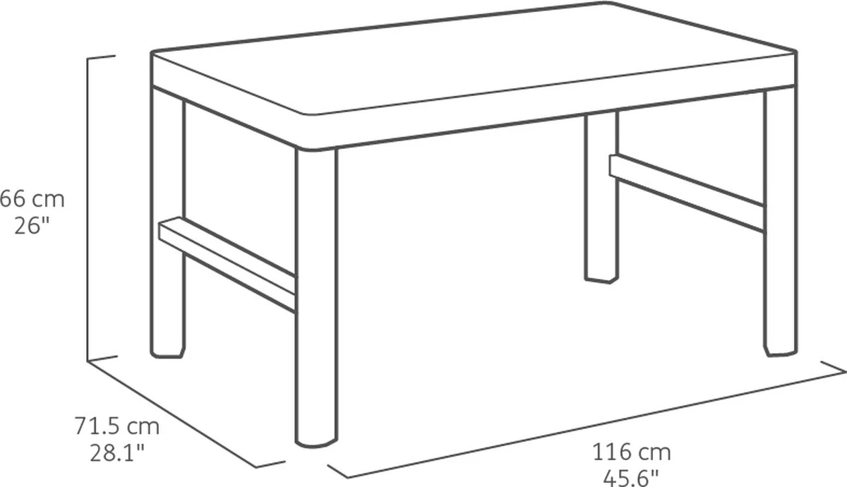 Allibert Lyon Tuintafel - 116x71,5x66/40 cm - Grafiet Allibert Lyon Tuintafel - 116x71,5x66/40 Cm - Grafiet -Tuinmeubelseries Winkel 1200x690 2