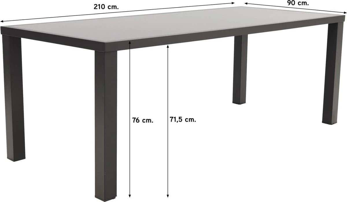 Alma tuintafel antraciet - 210 x 90 cm. Alma Tuintafel Antraciet - 210 X 90 Cm. -Tuinmeubelseries Winkel