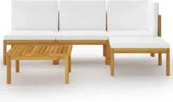 Decoways - 5-delige Loungeset Met Kussens Massief Acaciahout Crèmekleurig 15 Decoways - 5-delige Loungeset Met Kussens Massief Acaciahout Crèmekleurig -Tuinmeubelseries Winkel 1200x710 3