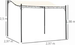 Outsunny Pergola Partytent Paviljoen Overkapping Tent Metaal Crème 297x297 Cm 84C-038 3 Outsunny Pergola Partytent Paviljoen Overkapping Tent Metaal Crème 297x297 Cm 84C-038 -Tuinmeubelseries Winkel 1200x717 4