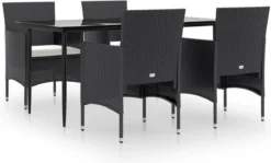 VidaXL 5-delige Tuinset Met Kussens Zwart 4 VidaXL 5-delige Tuinset Met Kussens Zwart -Tuinmeubelseries Winkel 1200x723 1