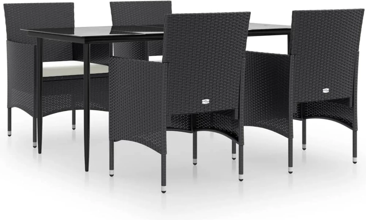 vidaXL 5-delige Tuinset met kussens zwart VidaXL 5-delige Tuinset Met Kussens Zwart -Tuinmeubelseries Winkel 1200x723 1