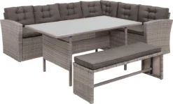 Beliani VITERBO - Loungeset Voor 8 - Grijs - PE Rotan -Tuinmeubelseries Winkel 1200x723 2