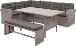 Beliani VITERBO - Loungeset Voor 8 - Grijs - PE Rotan -Tuinmeubelseries Winkel 1200x723 3