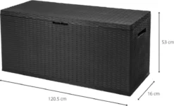 Verrijdbare Tuinkussen Opbergbox - Rattan Look - Zwart - 350 Liter 7 Verrijdbare Tuinkussen Opbergbox - Rattan Look - Zwart - 350 Liter -Tuinmeubelseries Winkel 1200x733 3