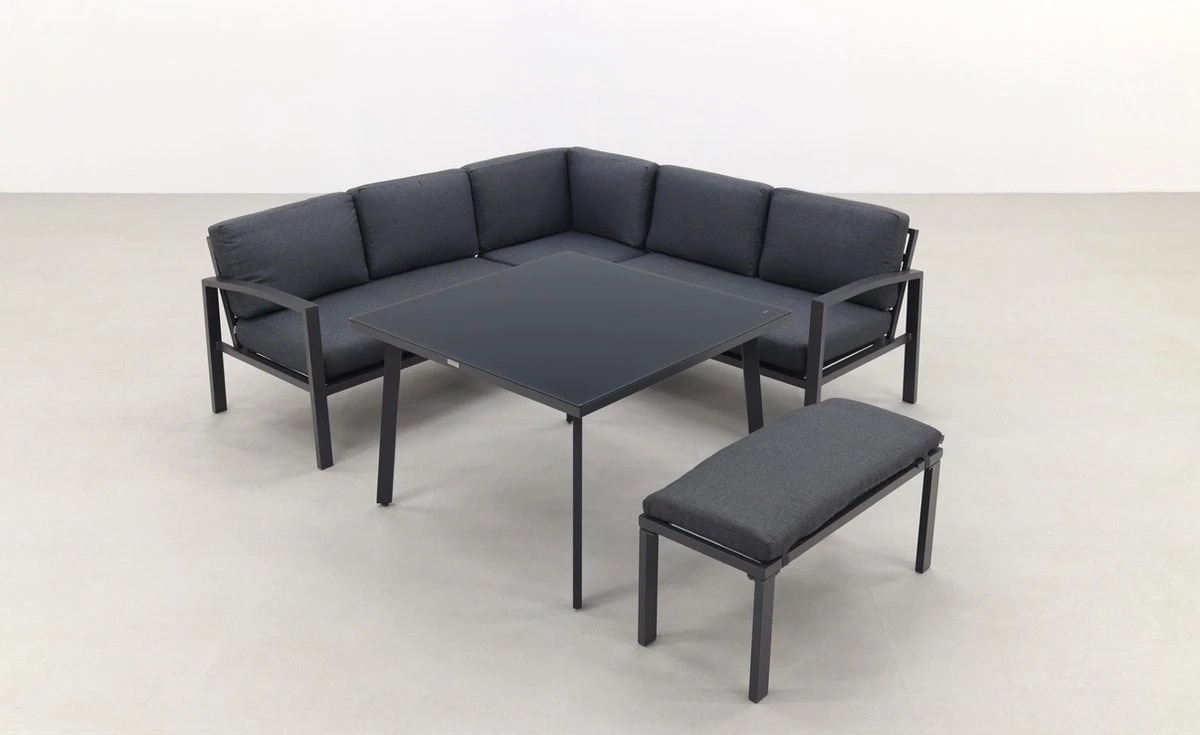 Wellington lounge dining set - Carbon black Wellington Lounge Dining Set - Carbon Black -Tuinmeubelseries Winkel