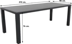 Alma Tuintafel Antraciet - 210 X 90 Cm. 8 Alma Tuintafel Antraciet - 210 X 90 Cm. -Tuinmeubelseries Winkel 1200x743 1