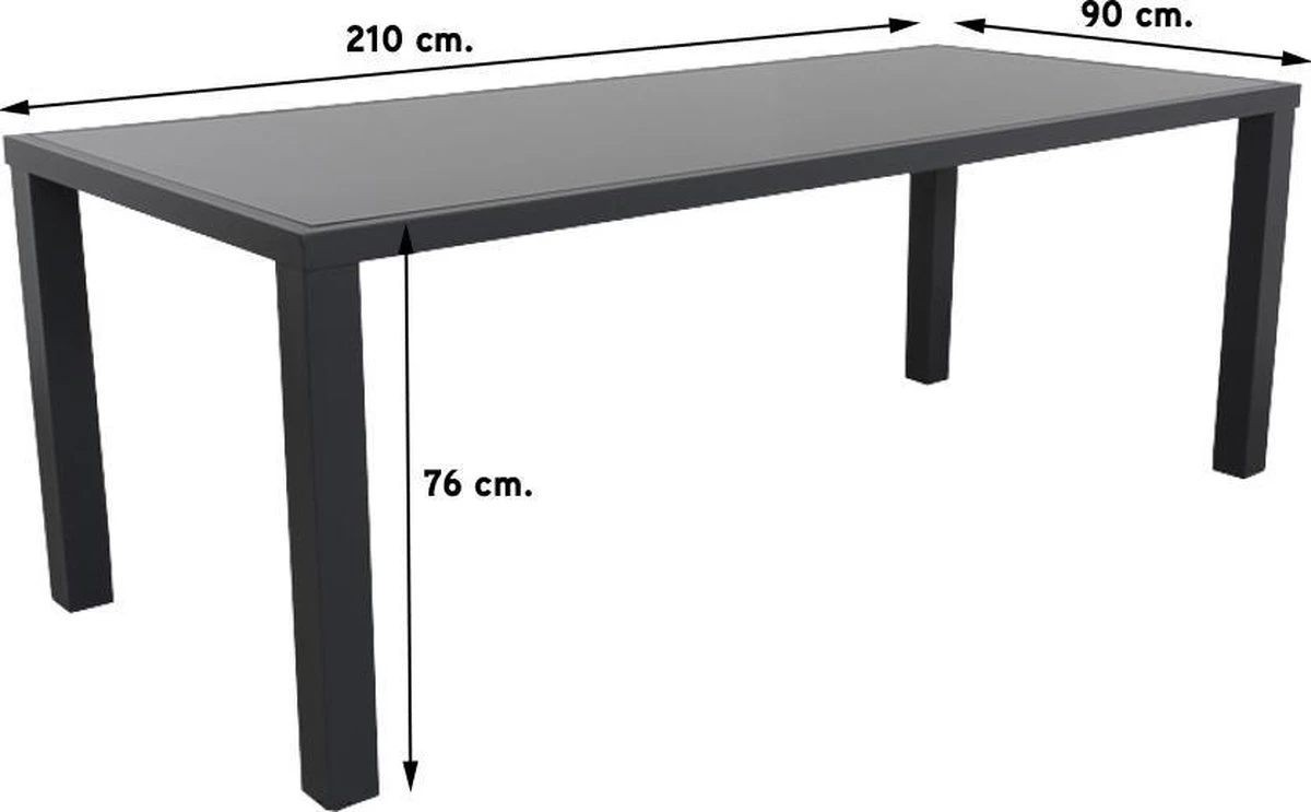 Alma tuintafel antraciet - 210 x 90 cm. Alma Tuintafel Antraciet - 210 X 90 Cm. -Tuinmeubelseries Winkel 1200x743 1