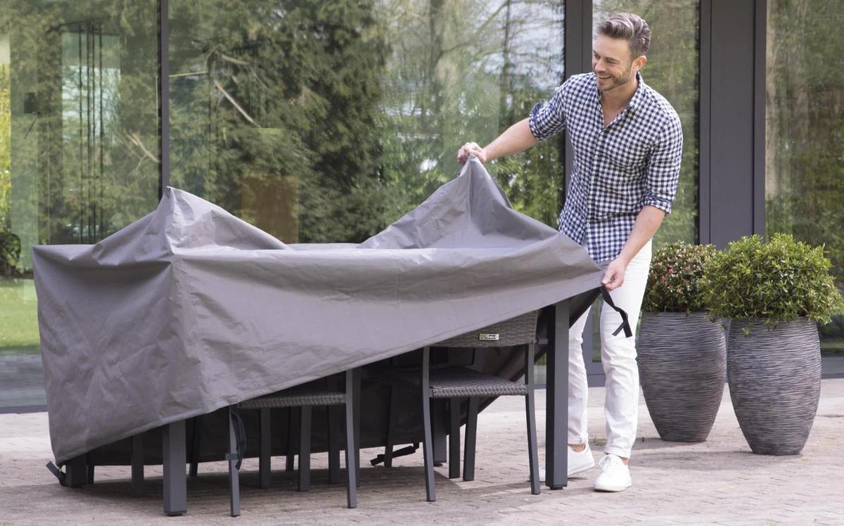 Weersbestendige Beschermhoes Tuinset (S) | 165 x 135 x 95 cm | Premium | Waterproof | TÜV Rheinland Gecertificeerd | Hoes voor Tuin | Waterdicht | Solution Dyed (verkleuring onmogelijk) | Grijs / Antraciet Weersbestendige Beschermhoes Tuinset (S) | 165 X 135 X 95 Cm | Premium | Waterproof | TÜV Rheinland Gecertificeerd | Hoes Voor Tuin | Waterdicht | Solution Dyed (verkleuring Onmogelijk) | Grijs / Antraciet -Tuinmeubelseries Winkel