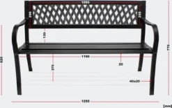 Tuinbank - Marijke -Tuinbankje - Tuinbank Metaal - Tuinbank Hout - Weersbestendig - 126 X 53 X 77 Cm -Tuinmeubelseries Winkel 1200x759 1