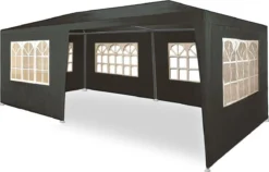 Partytent, Feesttent, Paviljoen Rimini 3x6 Meter Antraciet Met Boogramen En Zijwanden...