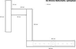 GoudmetHout Inklapbare Balkontafel - Balkonbar - Balkon Tafel - 99 Cm - Hout - Transparant Wash - Reling Smal -Tuinmeubelseries Winkel 1200x767