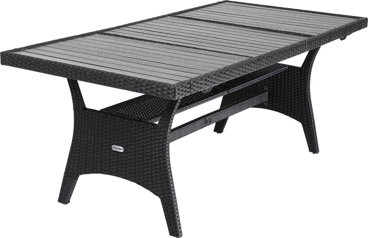 Casaria Polyrattan Tuintafel - WPC Tafelblad 190x90x74 cm – Zwart Casaria Polyrattan Tuintafel - WPC Tafelblad 190x90x74 Cm – Zwart -Tuinmeubelseries Winkel 1200x777 1