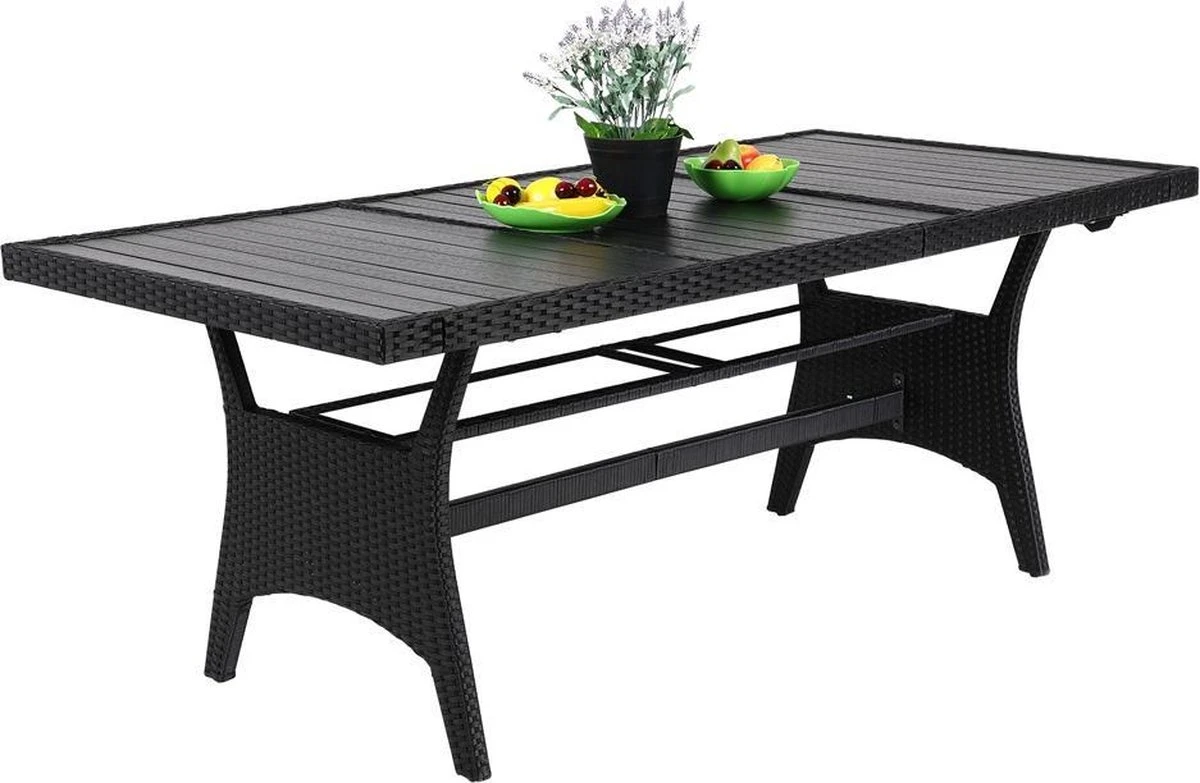 Casaria Polyrattan Tuintafel - WPC Tafelblad 190x90x74 cm – Zwart Casaria Polyrattan Tuintafel - WPC Tafelblad 190x90x74 Cm – Zwart -Tuinmeubelseries Winkel 1200x783 11