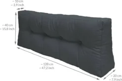 Beautissu Eco Elements Palletkussen – Rugkussen 120x40x15 Cm Voor Palletbank - Kussen Graphiet Grijs - Palletkussens In Matraskussen Kwaliteit -Tuinmeubelseries Winkel 1200x790 4