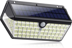 Iqonic Buitenlamp Met Bewegingssensor - Zonne-energie - 266 LED's - Wandlamp Buiten Met Sensor - Solar Buitenverlichting - Zwart