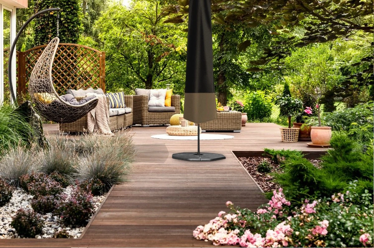 Vannons - Parasolhoes - Parasolhoes Staande Parasol - Max. 3.5 meter - Zwart/Bruin Vannons - Parasolhoes - Parasolhoes Staande Parasol - Max. 3.5 Meter - Zwart/Bruin -Tuinmeubelseries Winkel