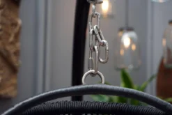 Merkloos Hangstoel Norway - Zwart Wicker & Touw Luxe Egg Hangstoel Met Dikke Antraciete Kussens Met Frame - Inklapbare Basket -Tuinmeubelseries Winkel 1200x800 102