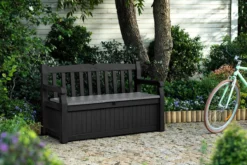 Keter Eden Garden Bench Opbergbank - 265L - 140x60x84cm - Zwart/Grijs -Tuinmeubelseries Winkel 1200x800 33