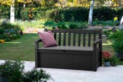 Keter Eden Garden Bench Opbergbank - 265L - 140x60x84cm - Zwart/Grijs -Tuinmeubelseries Winkel 1200x800 34