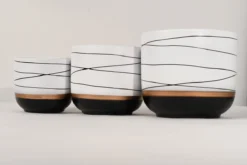 Bloempotten Binnen - Keramiek - Gouden Rand - Bloempot Buiten - Afvoergat 24 Cm - Wit Zwart – Groot -Tuinmeubelseries Winkel 1200x800 399