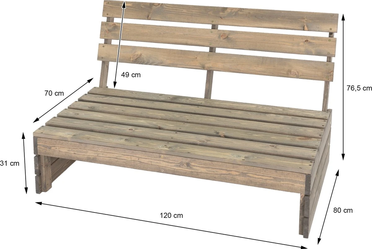 Pro Garden Palletbank - 120 cm - 2-zits Pro Garden Palletbank - 120 Cm - 2-zits -Tuinmeubelseries Winkel 1200x804 1